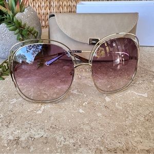 New Chloe Oversized Gold Double Rim Silunglasses
